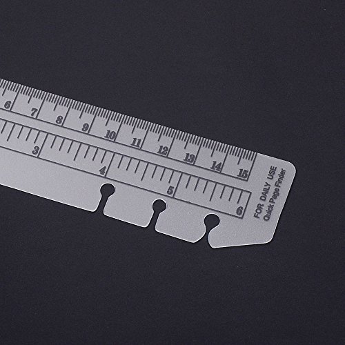  JKJF 4 Pcs Plastic Page Marker Snap-in Bookmark Ruler Binder  Ruler for A5 A6 Size 6-Hole Notebook Filler - Clear and Black : Industrial  & Scientific