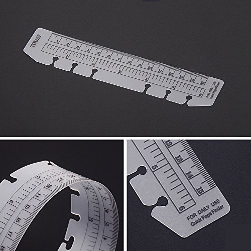  JKJF 4 Pcs Plastic Page Marker Snap-in Bookmark Ruler Binder  Ruler for A5 A6 Size 6-Hole Notebook Filler - Clear and Black : Industrial  & Scientific
