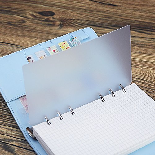 EvZ Ruler Page Marker Bookmark Separator for 7 Inches Journal Organizer  Diary A6 Notepad Notebook 6 Holes Ring Binder, Flexible Transparent, Set of  2Pcs